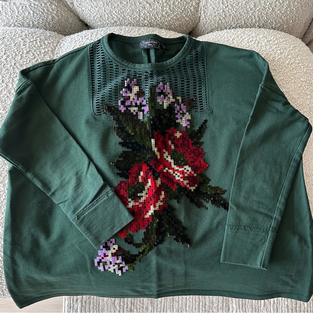 Vintage Nysense Floral Crew Neck Womens top